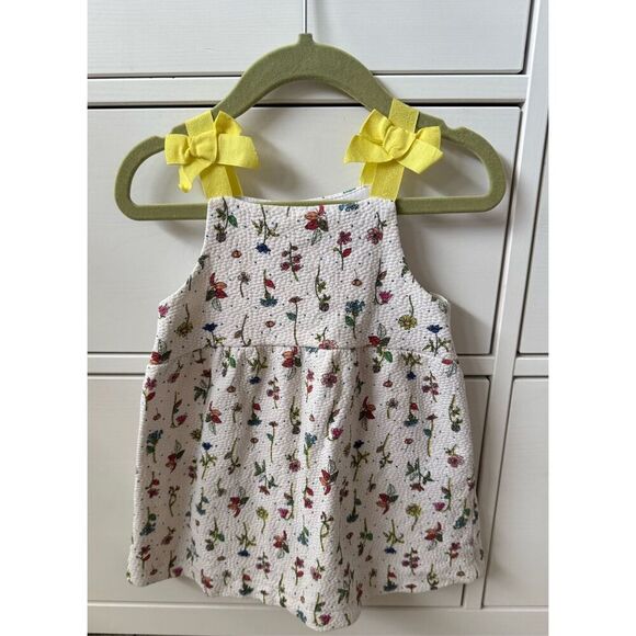 ZARA 18-24 Months Baby Girl Floral Shoulder Tie Dress - Picture 1 of 4